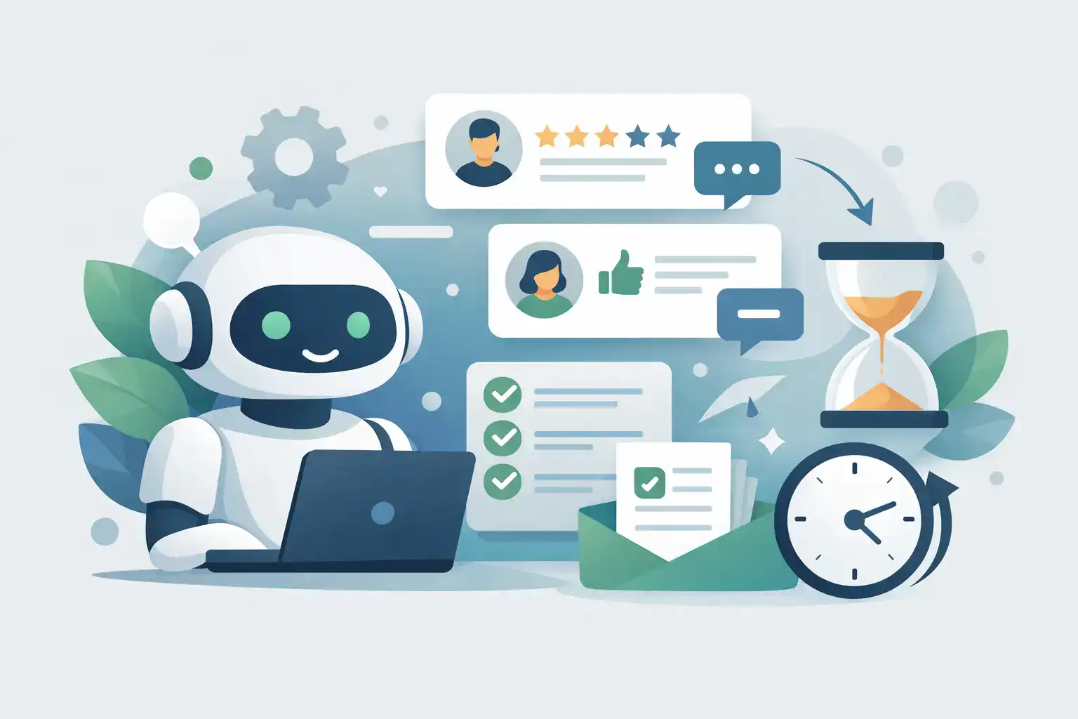 AI chatbot analyzing customer reviews and feedback efficiently.