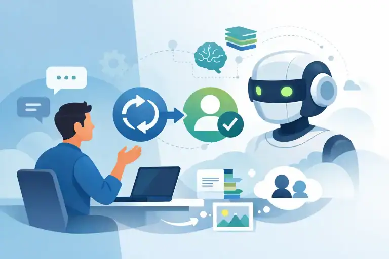 AI chatbot and user exchanging information with memory features.